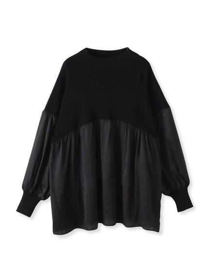 【WEB限定】”1枚でサマになる”とろみサテンふんわりニット