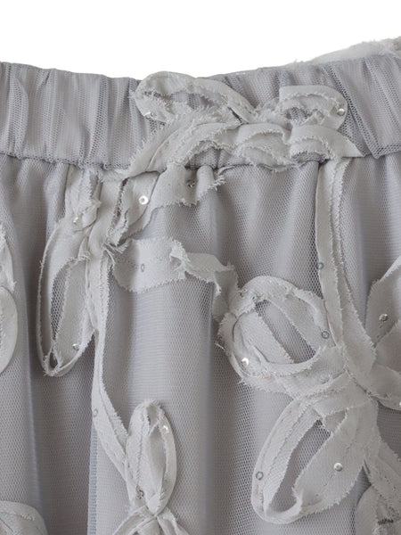 スパンコールテープチュールスカート