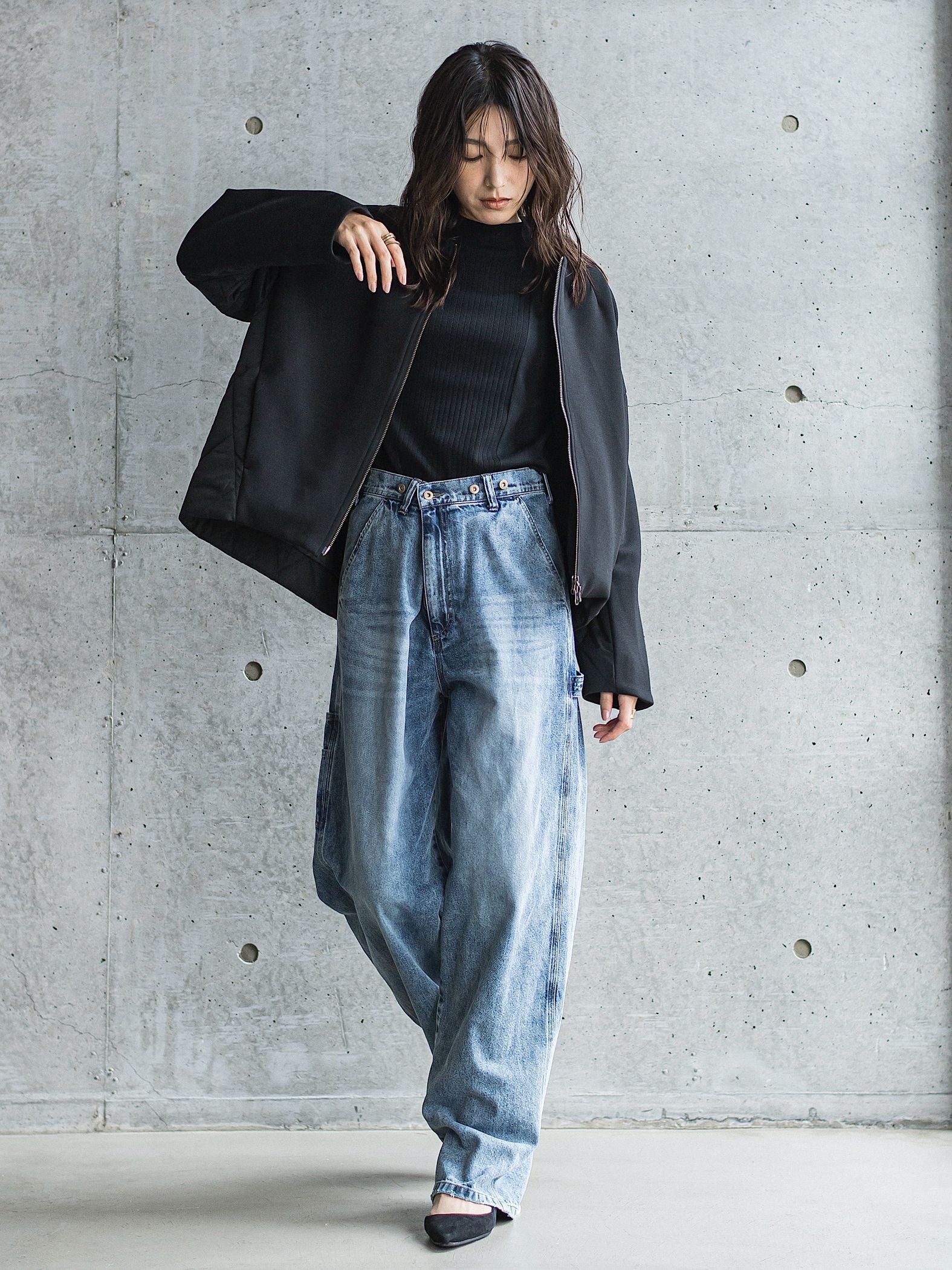 ボトルネック配色ニットプルオーバー≪手洗い可能≫