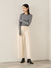 ベロアリボンダンボールセミワイドパンツ≪手洗い可能≫