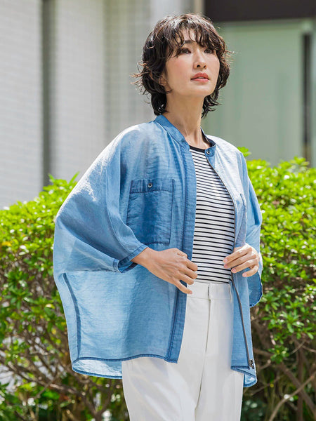 シアーデニムジップブルゾン