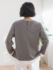 ピクシエスタVネックブラウス≪洗濯機で洗える≫