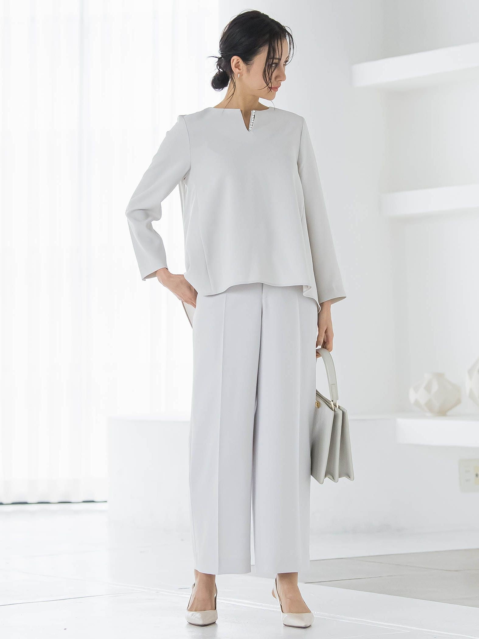 【WEB限定 13号】トリクシオンワイドパンツ≪セットアップ対応/手洗い可能≫