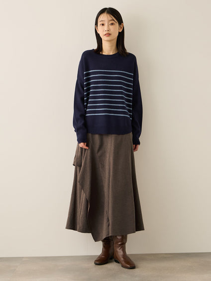 サテンピーチバックアシンメトリースカート≪手洗い可能≫