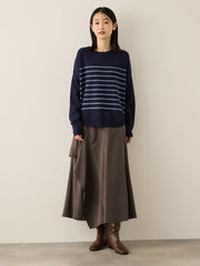 サテンピーチバックアシンメトリースカート≪手洗い可能≫