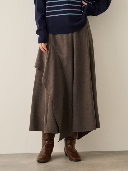 サテンピーチバックアシンメトリースカート≪手洗い可能≫