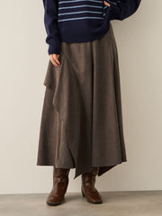 サテンピーチバックアシンメトリースカート≪手洗い可能≫
