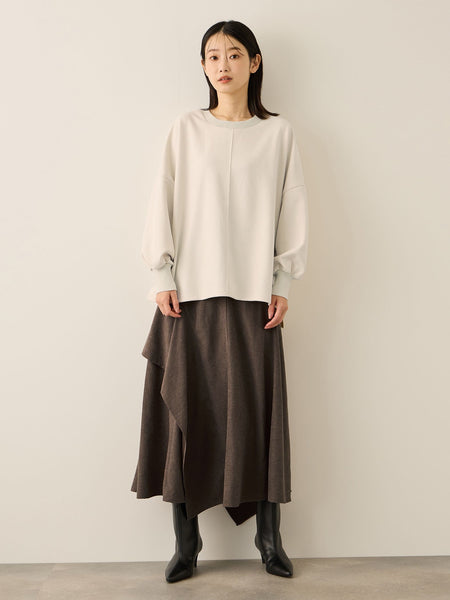 サテンピーチバックアシンメトリースカート≪手洗い可能≫
