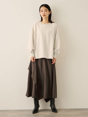 サテンピーチバックアシンメトリースカート≪手洗い可能≫