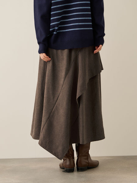 サテンピーチバックアシンメトリースカート≪手洗い可能≫