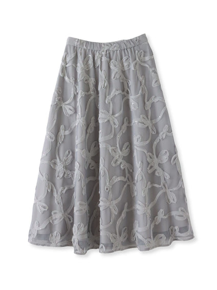 スパンコールテープチュールスカート