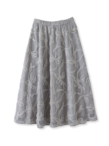 スパンコールテープチュールスカート