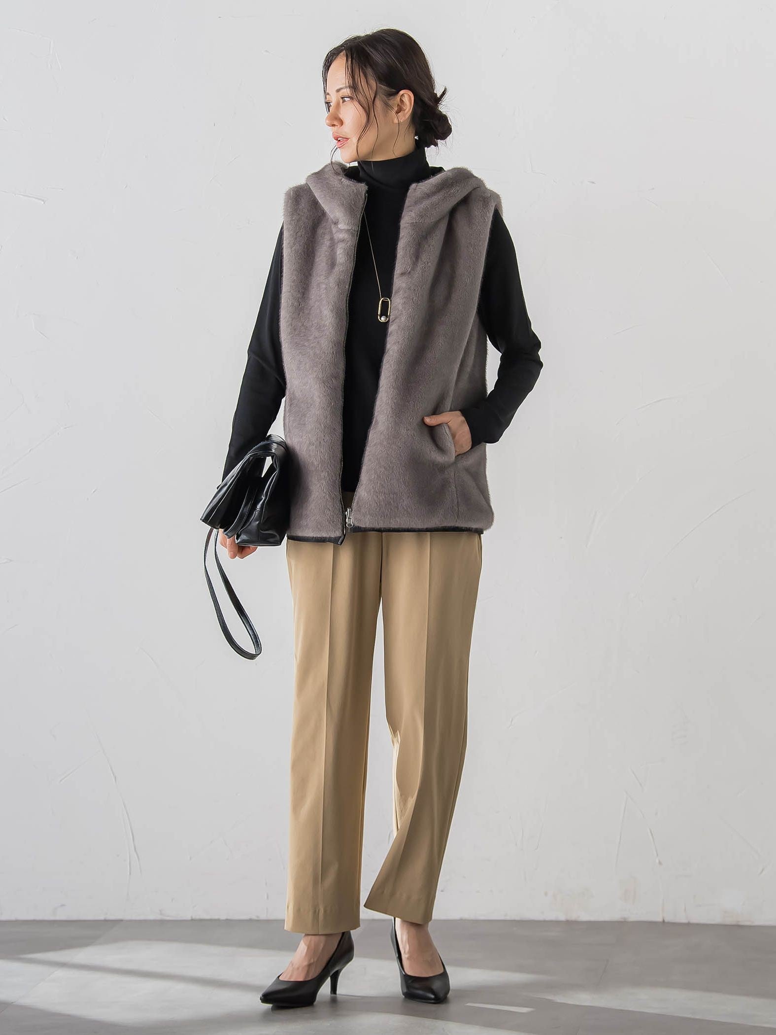 【WEB限定】【Skinea】≪着るスキンケア≫タートルネックカットソー