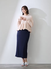 ミドルリブナロースカート≪洗濯機で洗える≫