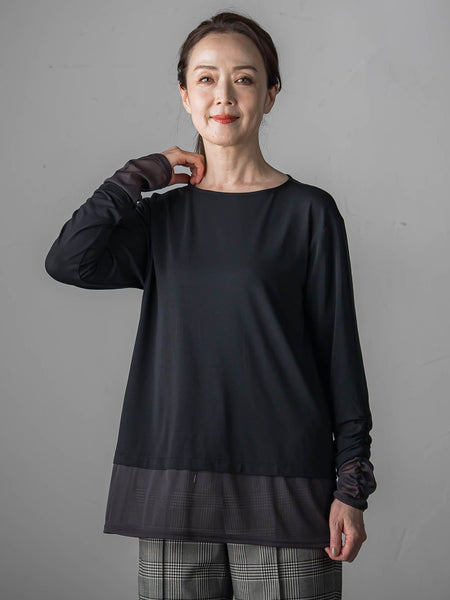 【WEB限定】”着映え万能ロンＴ”シアードッキング≪洗濯機で洗える≫