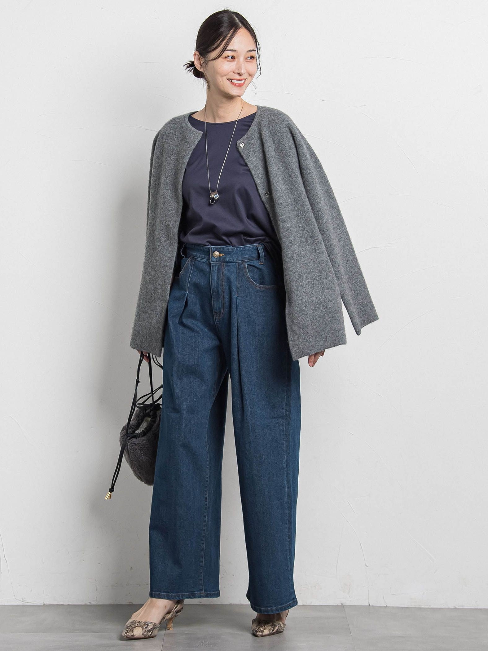 【WEB限定】365デニムパンツ ワイドシルエット≪洗える≫