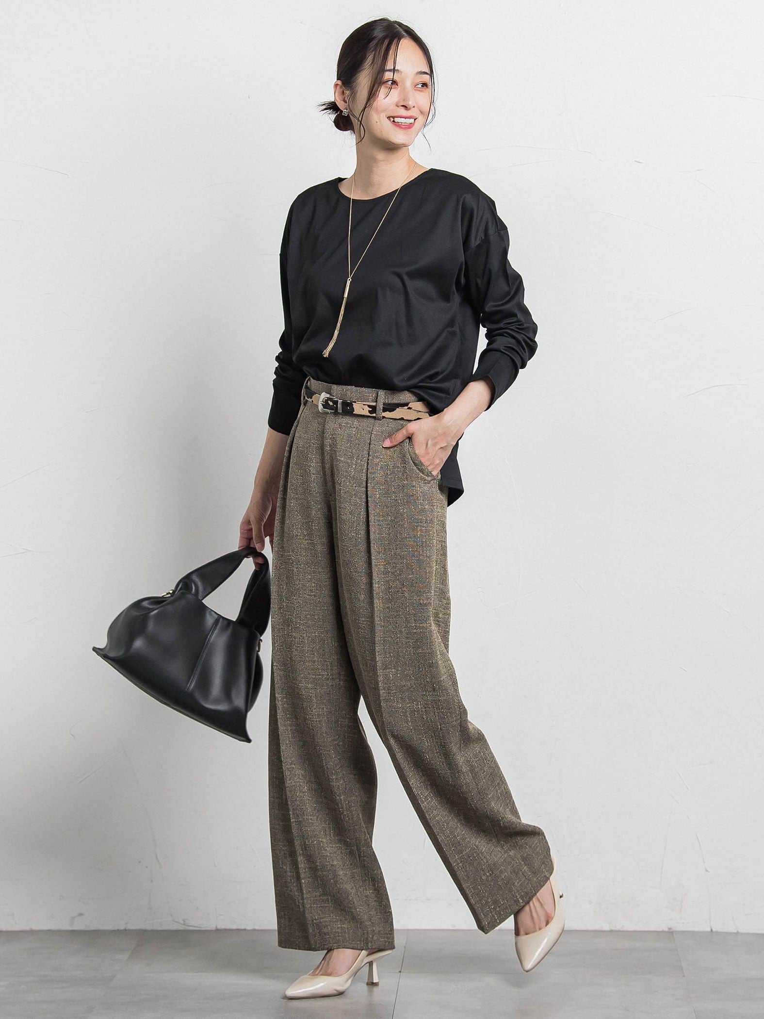 【WEB限定】汗じみ防止大人ロンT ≪3サイズ/洗える≫