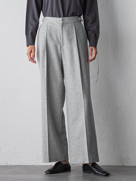 【大きいサイズ】ウールラメシャンブレーパンツ