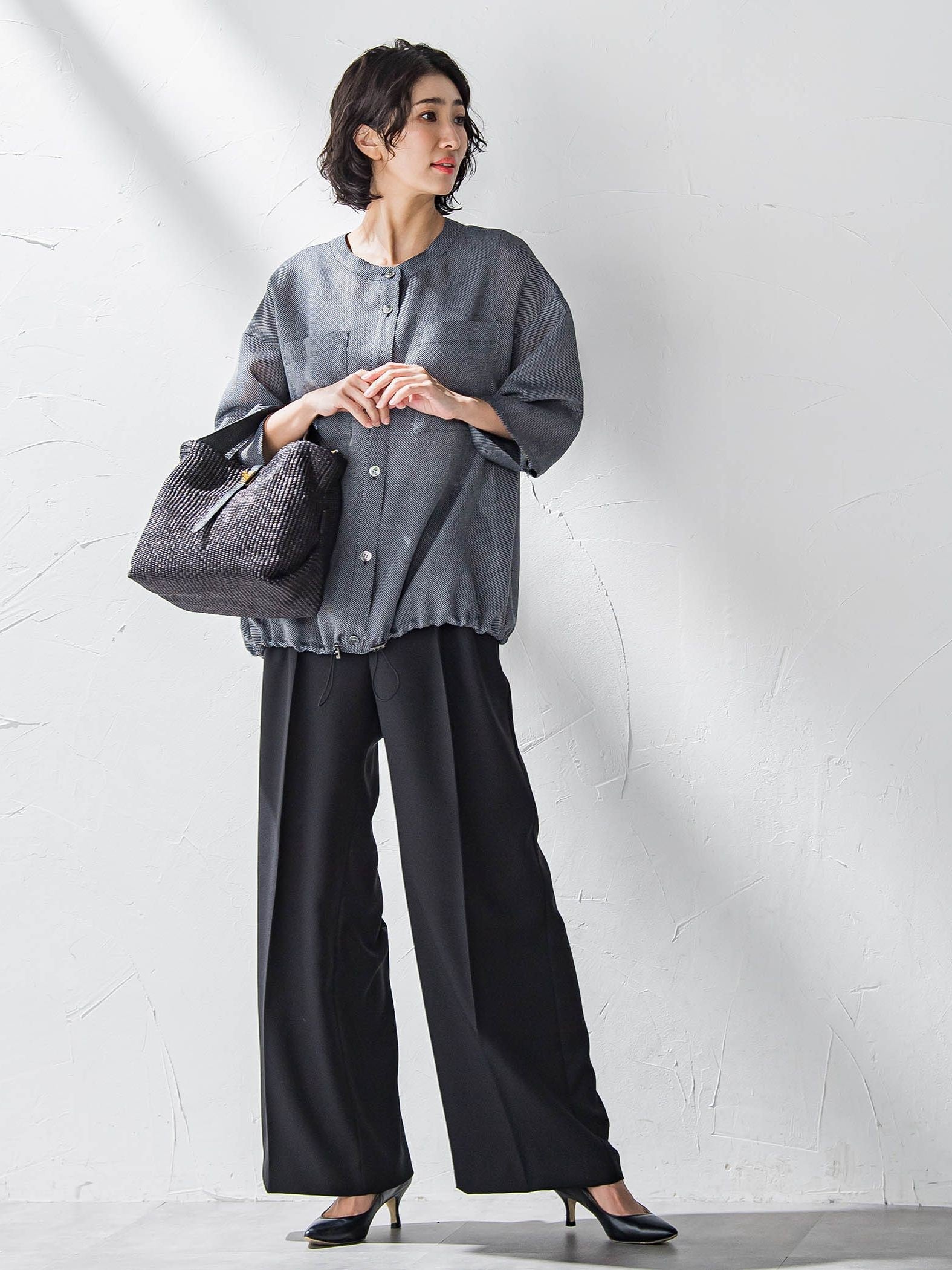 【WEB限定】タックワイドパンツ≪洗濯機で洗える≫