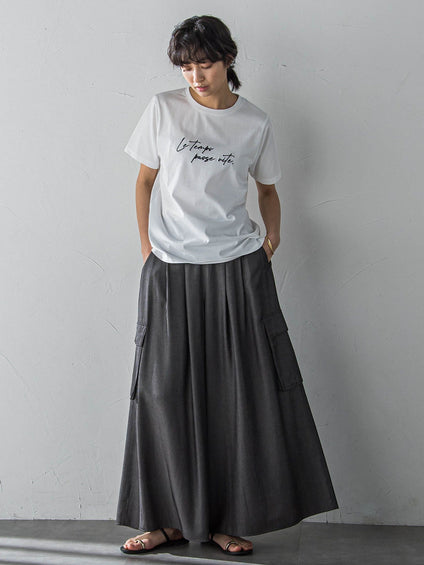 ハンドメッセージ刺繍ロゴTシャツ≪洗濯機で洗える≫