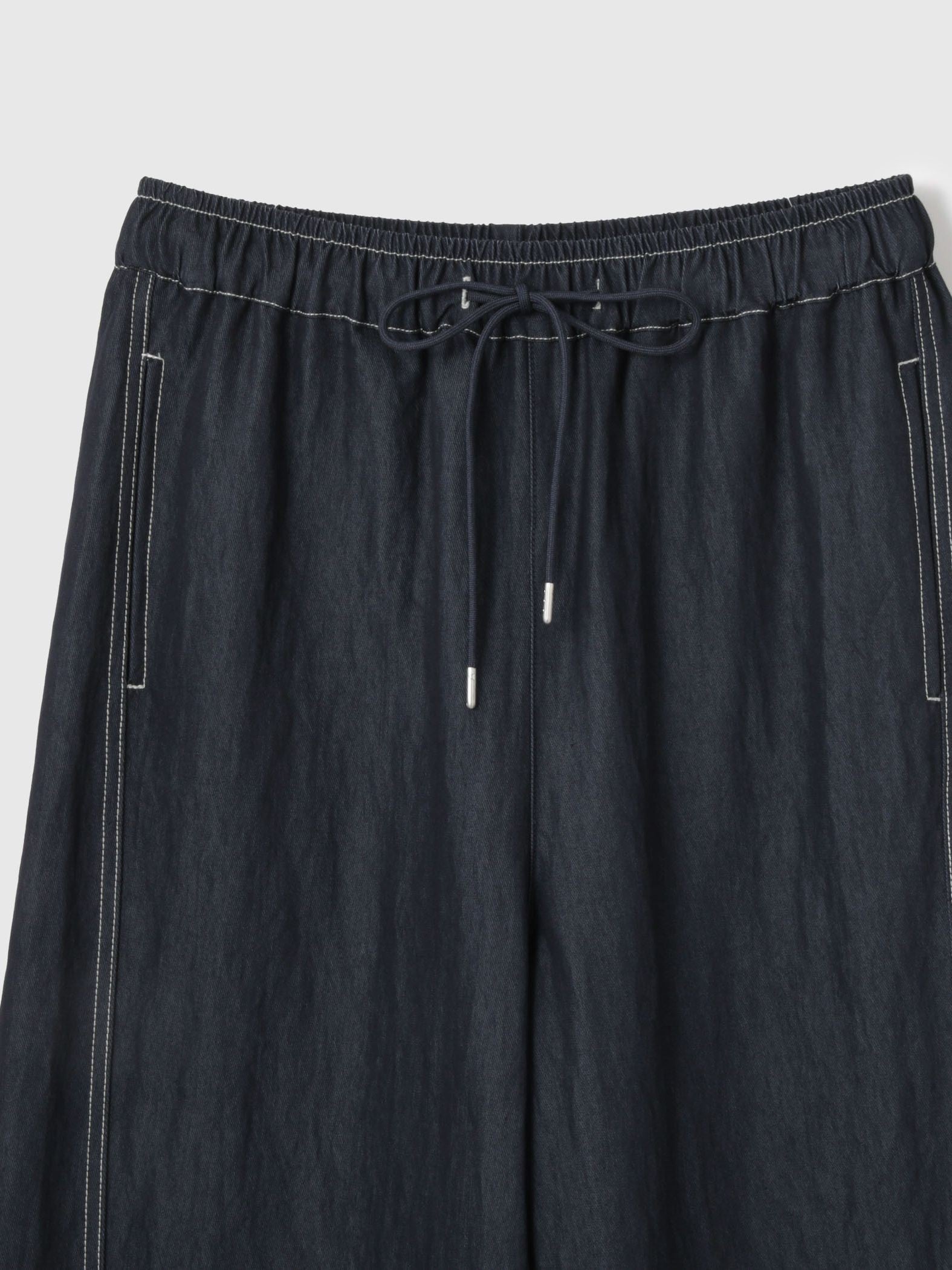 【シーズンレス】ナイロンツイルデニムイージーワイドパンツ