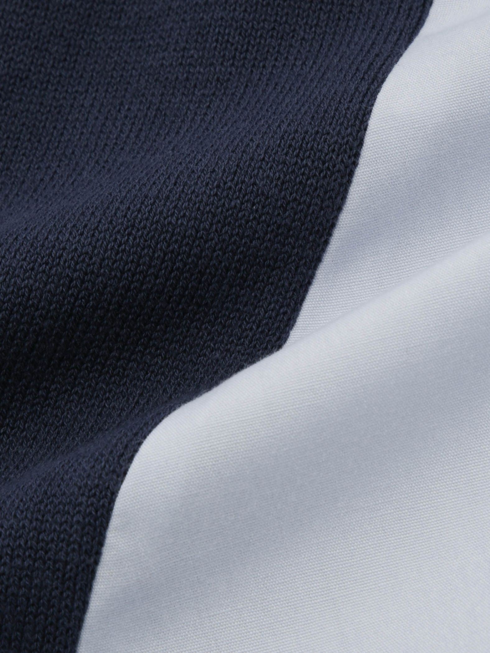 異素材切替クルーネックニットカーディガン