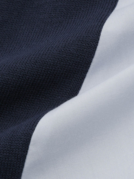 異素材切替クルーネックニットカーディガン