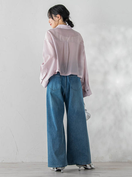 LYOCELL DOBBY STRIPEシャツ