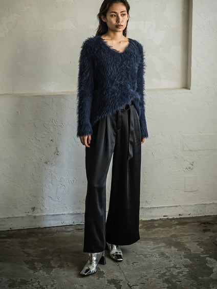 【deluxee'm】C＋マットサテンワイドパンツ