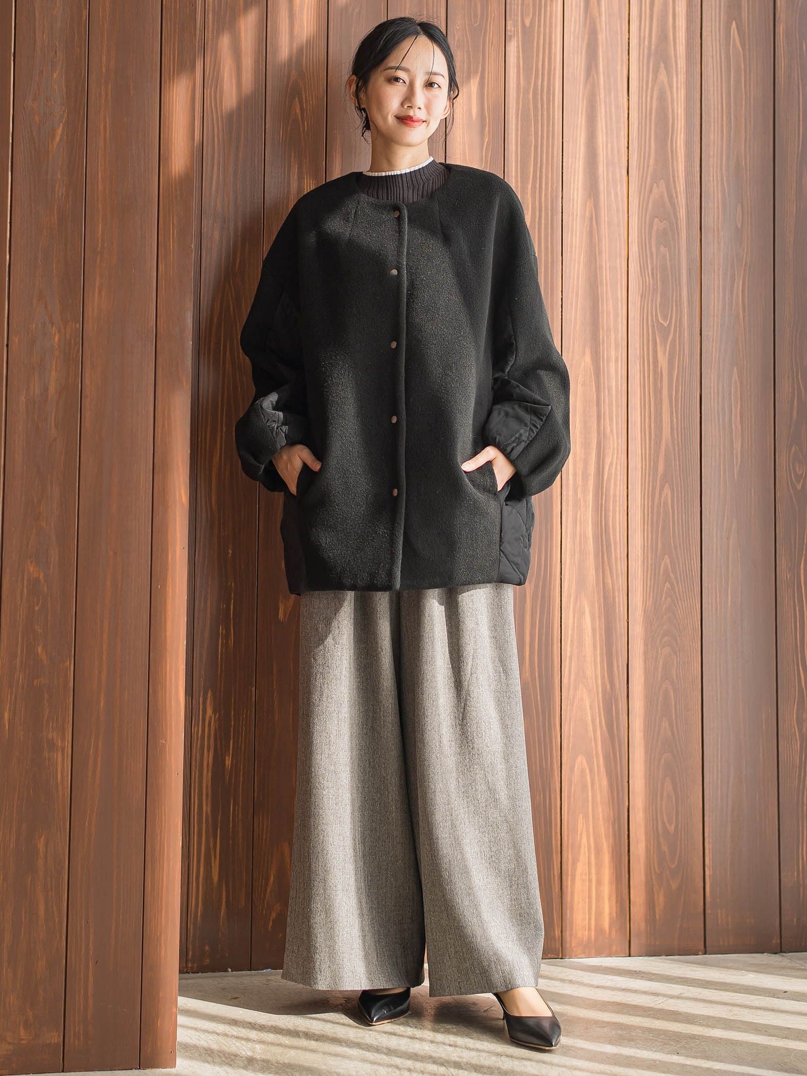 メランジブランケットコート