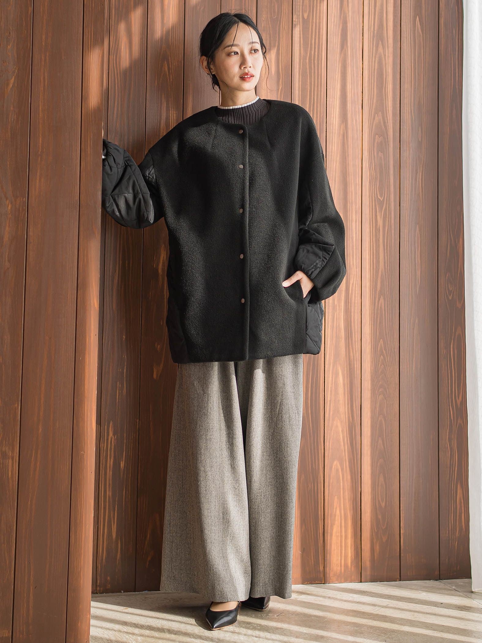 メランジブランケットコート