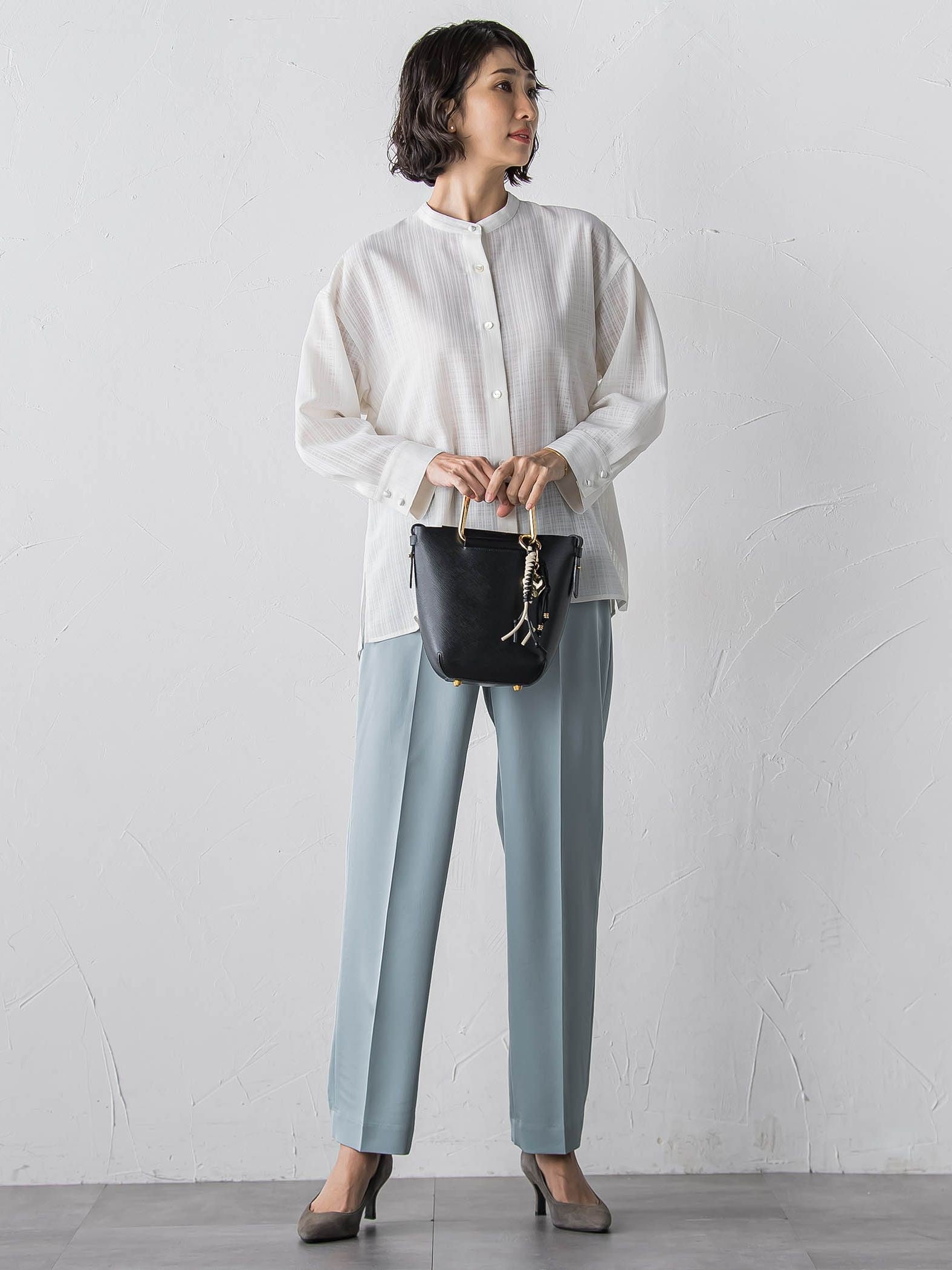 【大きいサイズ】【受注会限定】トリアセチノテーパードパンツ