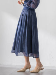 オーガンジーデニムスカート