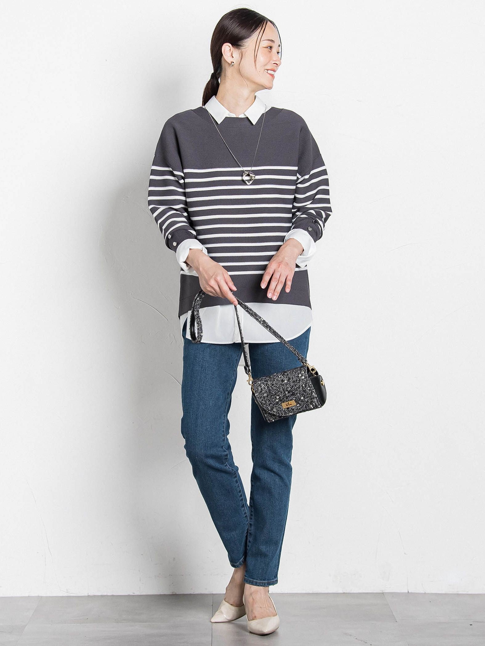 【WEB限定】ソデボタンガーターニット≪11号あり/洗える≫