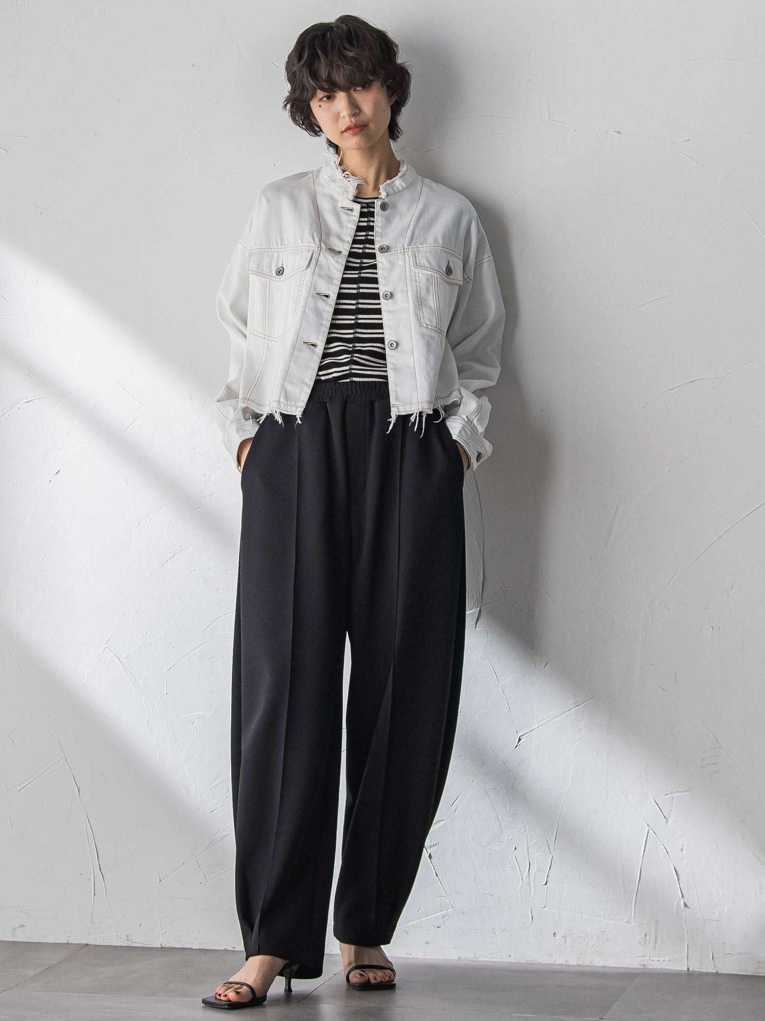 デニムショートジャケット≪洗濯機で洗える≫