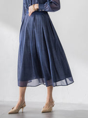 オーガンジーデニムスカート