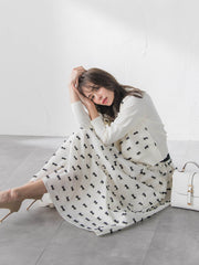 リボンジャガードカーディガン