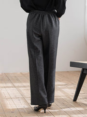 【WEB限定/大きいサイズ】”楽暖”裏起毛ワイドパンツ≪洗濯機で洗える≫