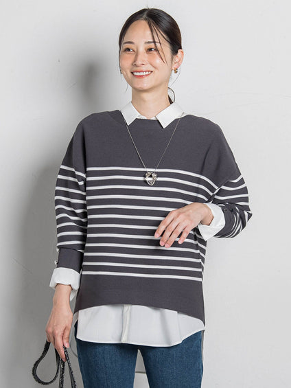 【WEB限定】ソデボタンガーターニット≪11号あり/洗える≫