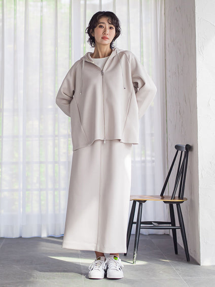 【大きいサイズ】ストレッチダンボールジップパーカー