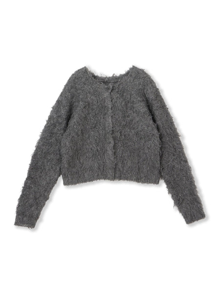 【ENIM BY VICKY】ミックスシャギーニット前後2wayクロップドカーディガン《手洗い可能》