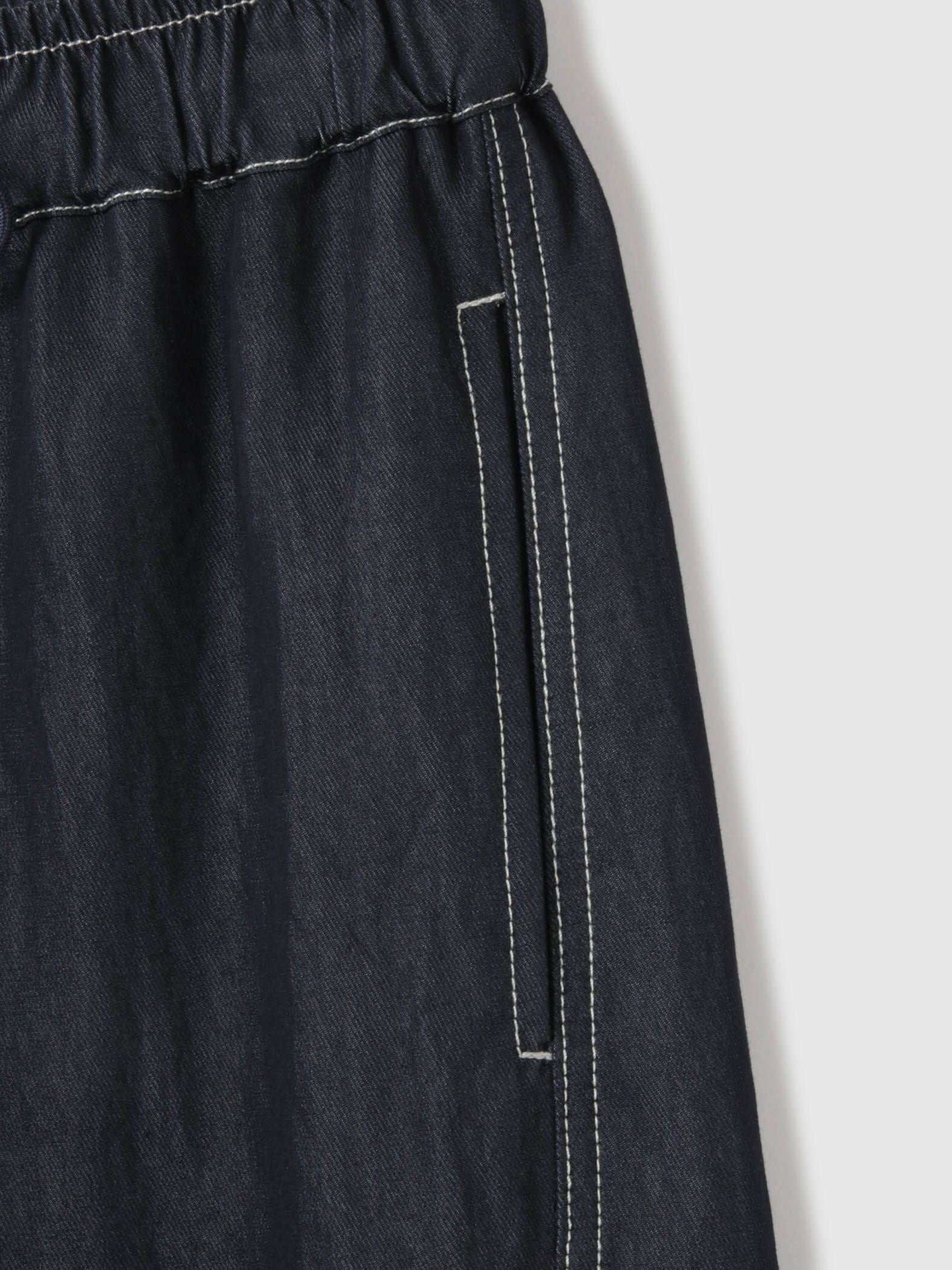 【シーズンレス】ナイロンツイルデニムイージーワイドパンツ