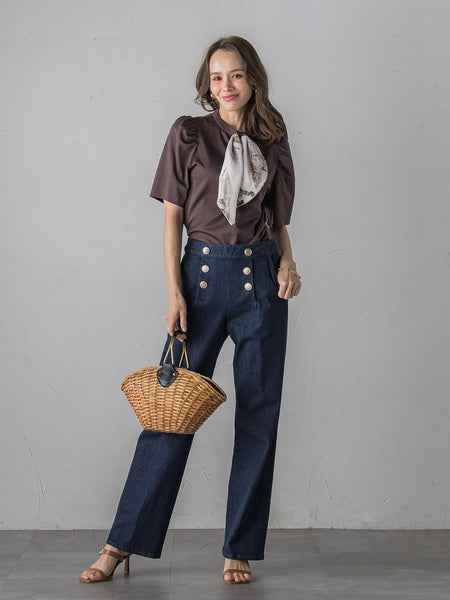 LADY&HORSEスカーフ付きカットソー≪洗濯機で洗える≫