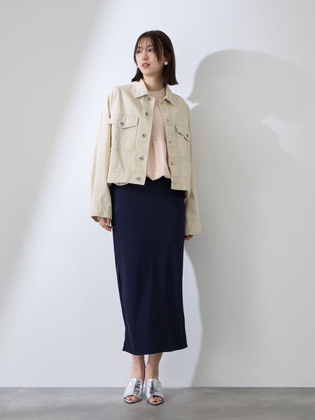 ミドルリブナロースカート≪洗濯機で洗える≫