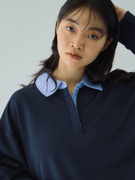 配色ポロスウェットプルオーバー≪セットアップ対応/手洗い可能≫