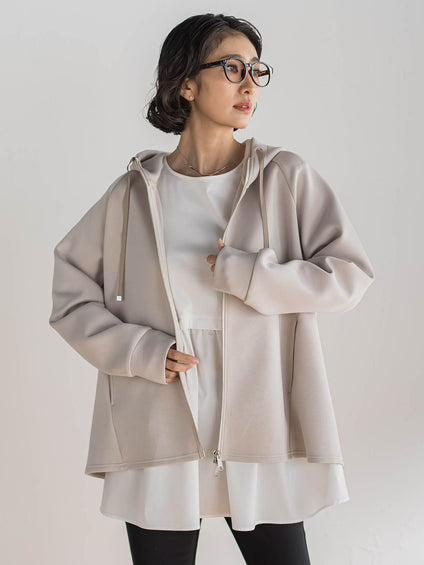 【大きいサイズ】ストレッチダンボールジップパーカー