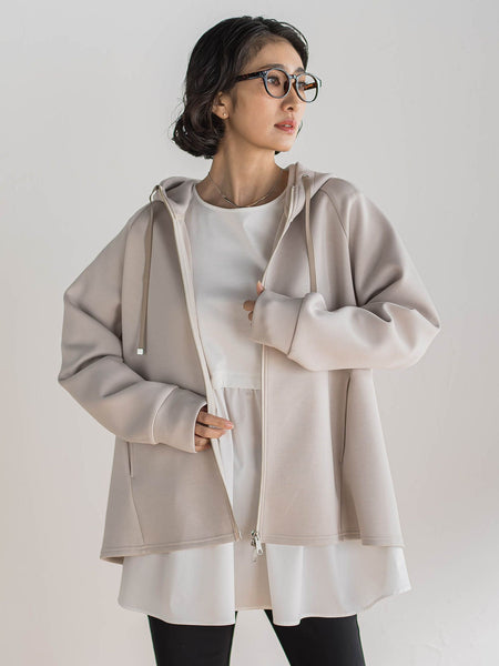 【大きいサイズ】ストレッチダンボールジップパーカー