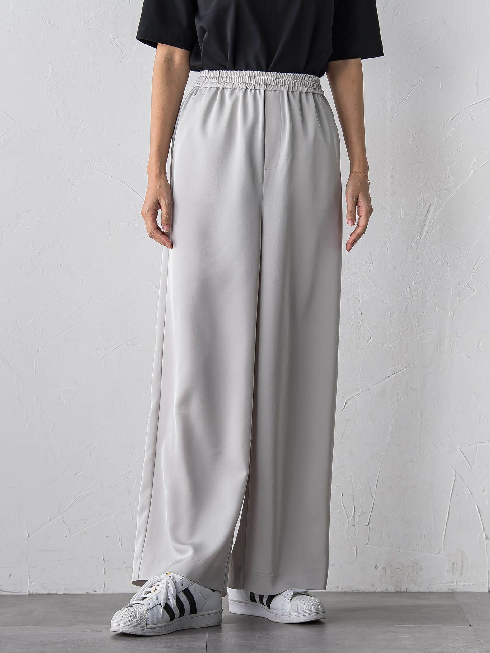 【大きいサイズ】【受注会限定】トリアセチノワイドパンツ