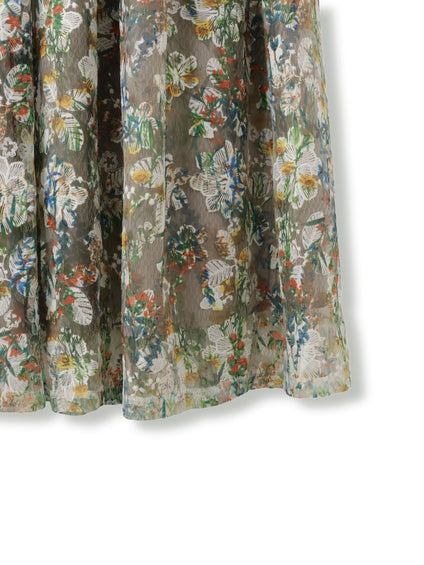 マルチフラワーレースフレアスカート