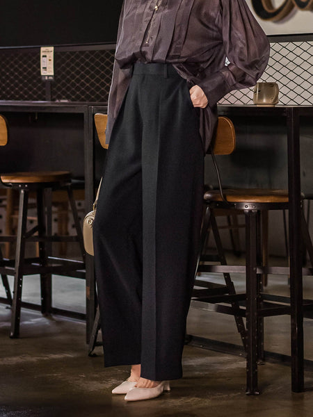 タックレスワイドチノパンツ≪洗濯機で洗える≫